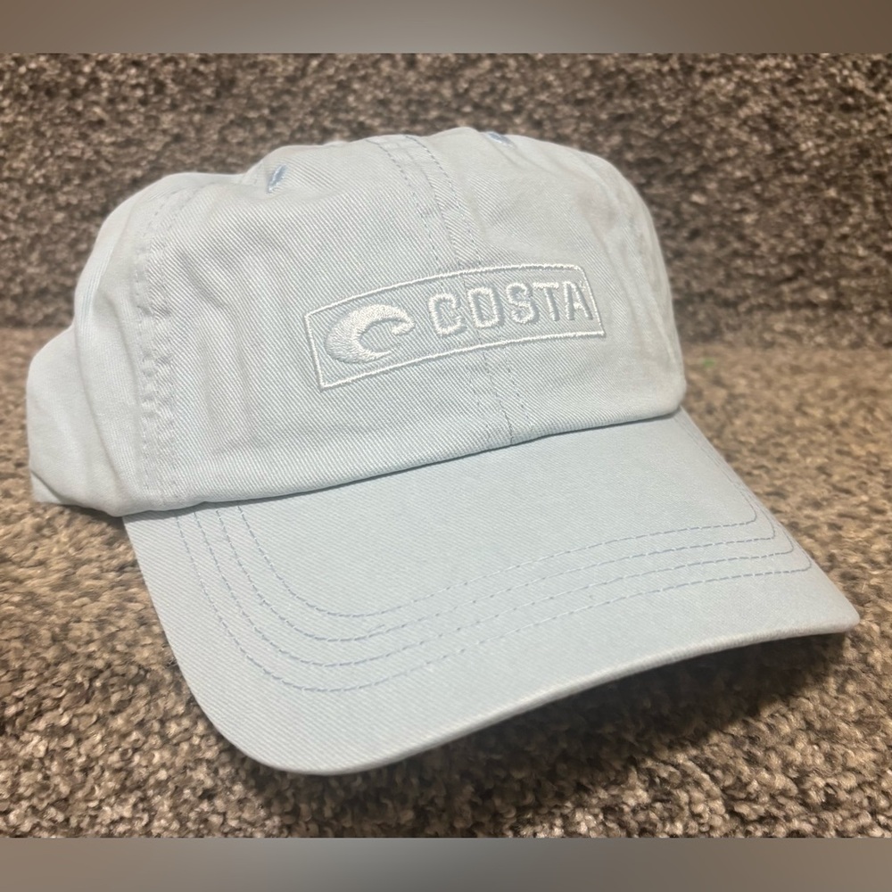 NWT Costa Light Blue Embroidered Logo Easy Hat/ Baseball Cap